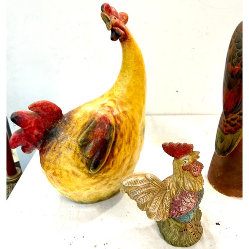 643 - 3 bird ornaments ( 1 wooden)