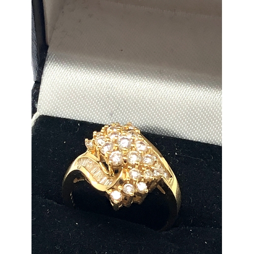 95 - Fine 18ct gold mixed cut diamond ring est 1 ct diamonds weight of ring 6.8g