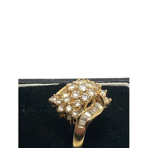 95 - Fine 18ct gold mixed cut diamond ring est 1 ct diamonds weight of ring 6.8g