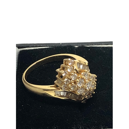 95 - Fine 18ct gold mixed cut diamond ring est 1 ct diamonds weight of ring 6.8g