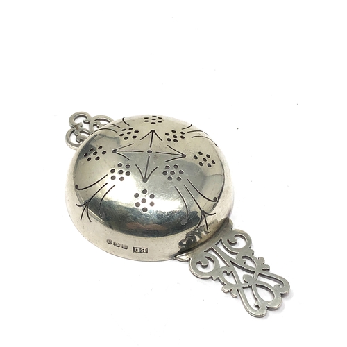 52 - Vintage silver tea strainer sheffield silver hallmarks