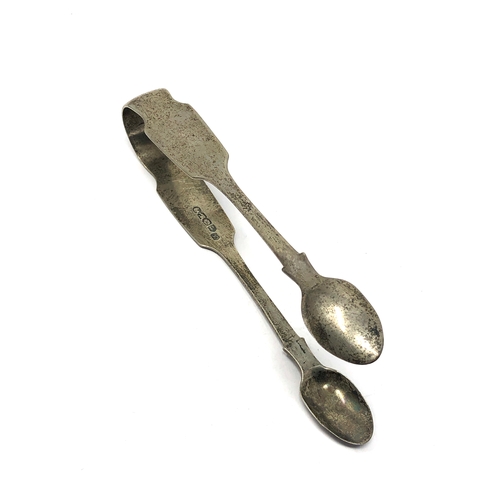 54 - Antique irish silver sugar tongs weight 45g