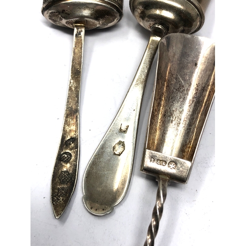 59 - 3 antique dutch silver caddy spoons