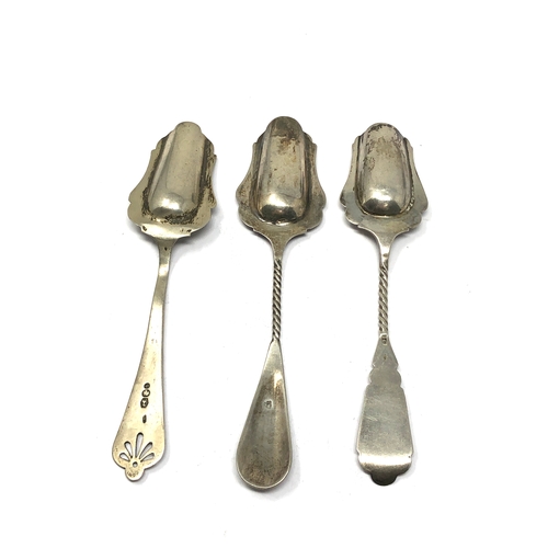 62 - 3 antique dutch silver caddy spoons