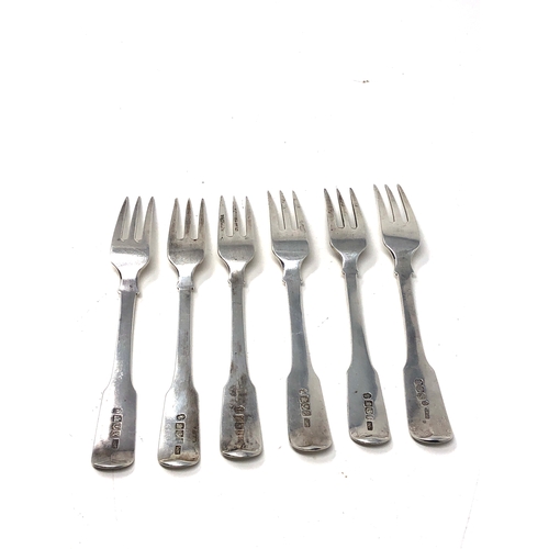 63 - 6 georgian scottish silver forks scottish silver hallmarks weight 213g