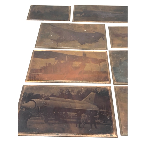 558 - Vintage copper printing plates depicting aircrafts