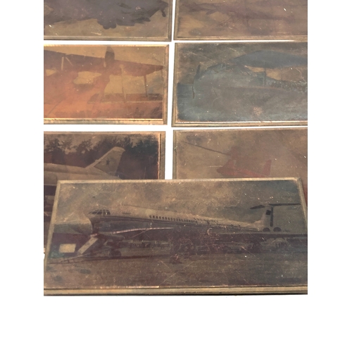 558 - Vintage copper printing plates depicting aircrafts