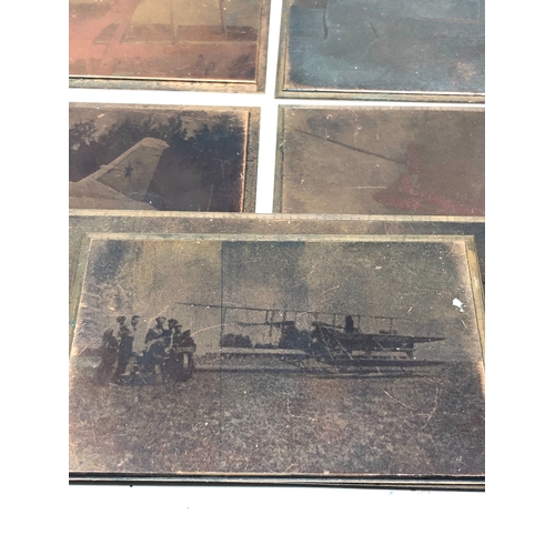 558 - Vintage copper printing plates depicting aircrafts