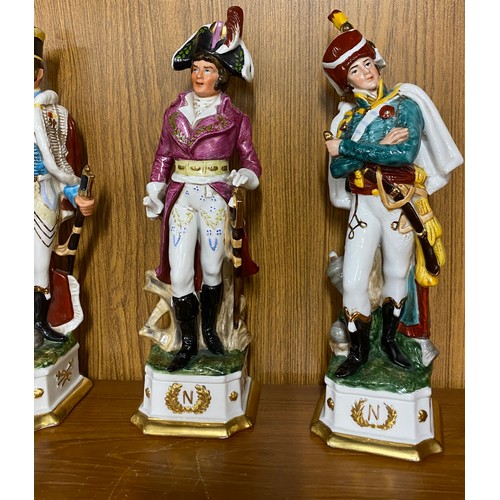 739 - Selection of Four vintage Capodimonte soldiers height approx 14.5 inches