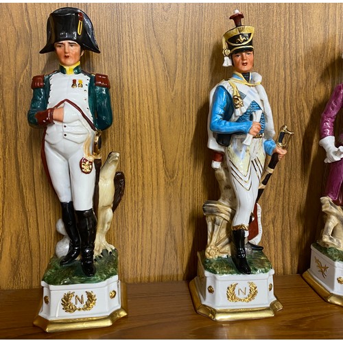 739 - Selection of Four vintage Capodimonte soldiers height approx 14.5 inches