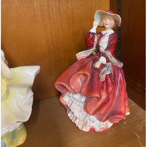 708 - Selection of Five Royal Doulton lady figures includes Top of the Hill, Becky, Stayed at Home, Goody ... 