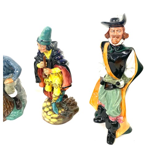 651 - Selection of 4 Royal Doulton lady figures includes Lobster Man, Pied Piper, Robin Hood and Cavalier ... 