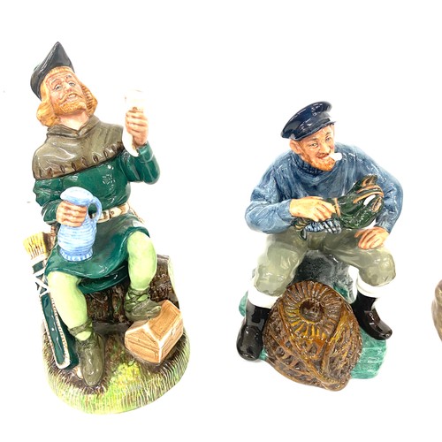 651 - Selection of 4 Royal Doulton lady figures includes Lobster Man, Pied Piper, Robin Hood and Cavalier ... 