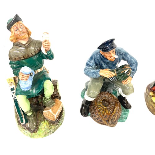 651 - Selection of 4 Royal Doulton lady figures includes Lobster Man, Pied Piper, Robin Hood and Cavalier ... 