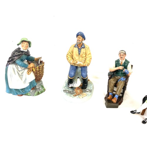 621 - Selection of 4 Royal Doulton lady figures includes Old Meg, The Sea Farer, The Bachelor, Gentleman f... 