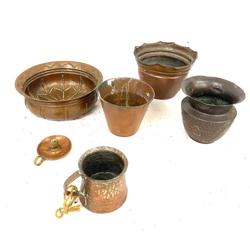 903 - Selection of signed copper ware, signed by Tomnshend