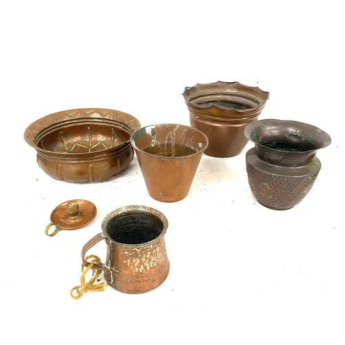 903 - Selection of signed copper ware, signed by Tomnshend