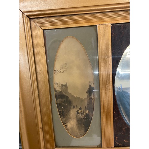 806 - Over mantle framed mirror/ picture frame measures approx 35 inches wide 24 inches tall