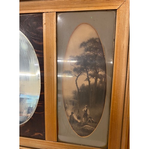 806 - Over mantle framed mirror/ picture frame measures approx 35 inches wide 24 inches tall