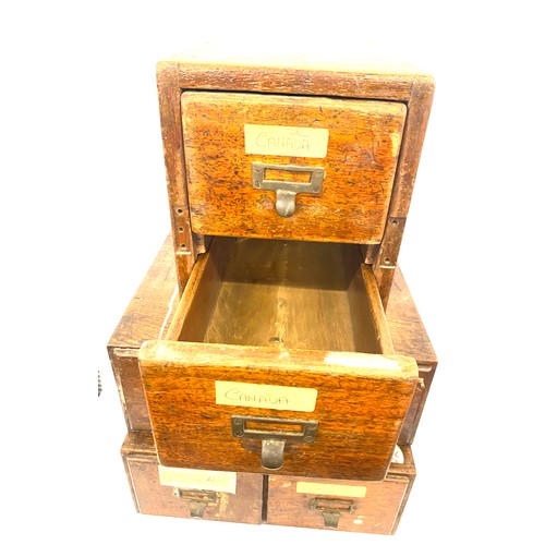 846 - 3 Pairs of Vintage index drawers, largest measures 16 inches depth 12 inches tall 10 inches wide