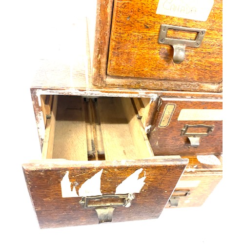 846 - 3 Pairs of Vintage index drawers, largest measures 16 inches depth 12 inches tall 10 inches wide