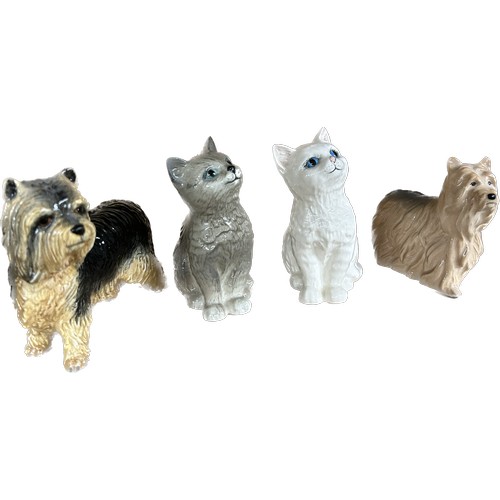 666 - Selection of 4 Beswick animal ornaments to include 2 cats, 2 dogs, all in good overall condition