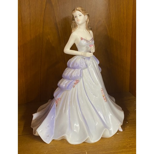 726 - Vintage Coalport est 1750 Happy Anniversary Lady figure, height 22cm