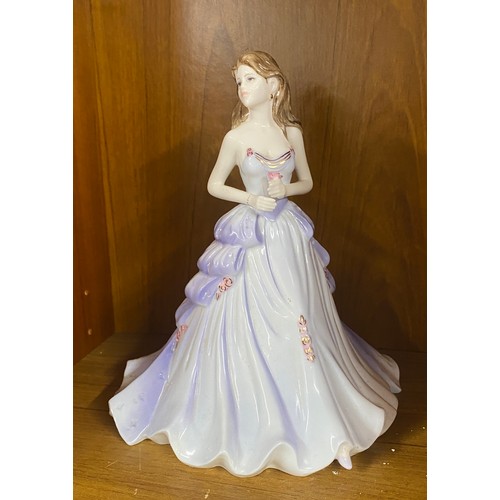 726 - Vintage Coalport est 1750 Happy Anniversary Lady figure, height 22cm