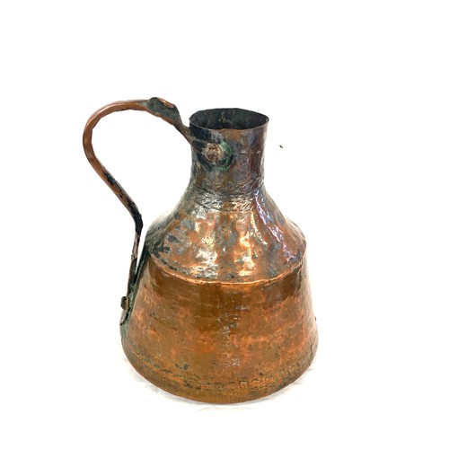 619 - Vintage copper jug height approx 9.5 inches tall