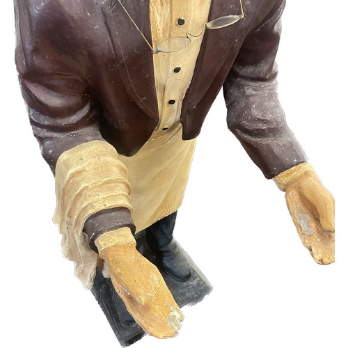 976 - Large Resin butler serving figure height 40 inches tall