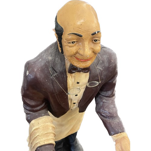 976 - Large Resin butler serving figure height 40 inches tall