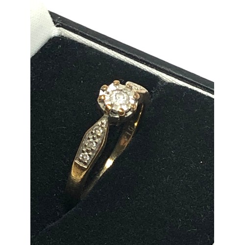 210 - 9ct gold vintage diamond seven stone dress ring (2.3g)