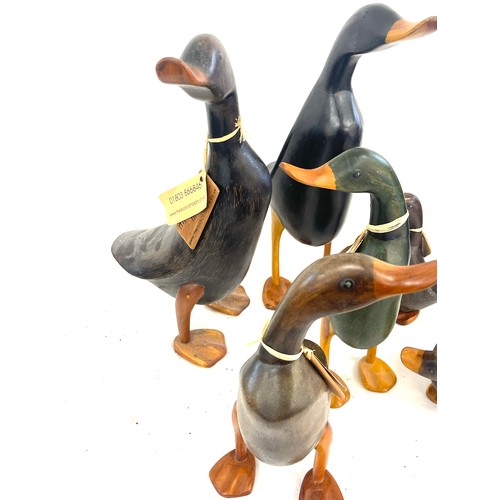 777 - Selection of Wooden duck ornaments by Dcuk