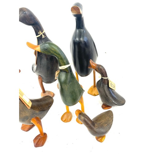 777 - Selection of Wooden duck ornaments by Dcuk