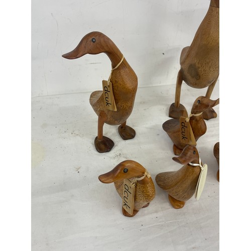 956 - Selection of Wooden duck ornaments by Dcuk