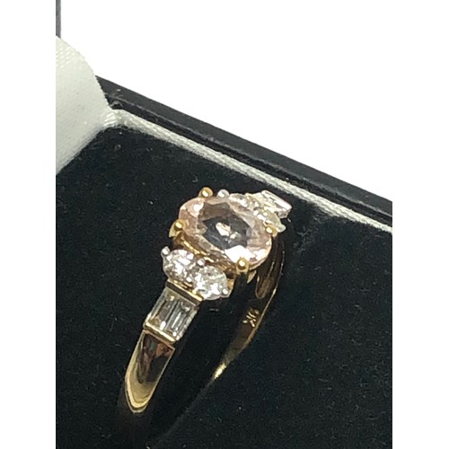 271 - 9ct gold morganite & diamond dress ring (2g)