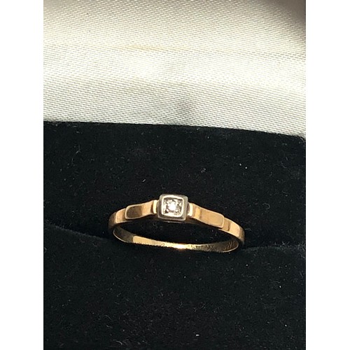 275 - 14ct gold antique old cut diamond solitaire ring (1.3g)