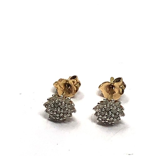 277 - 9ct gold diamond cluster stud earrings (0.9g)