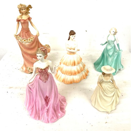 721 - Selection of five lady figures to include Coalport etc largest measures 11 inches tall