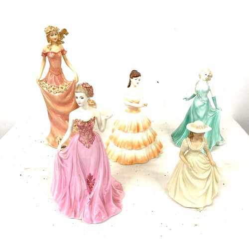 721 - Selection of five lady figures to include Coalport etc largest measures 11 inches tall