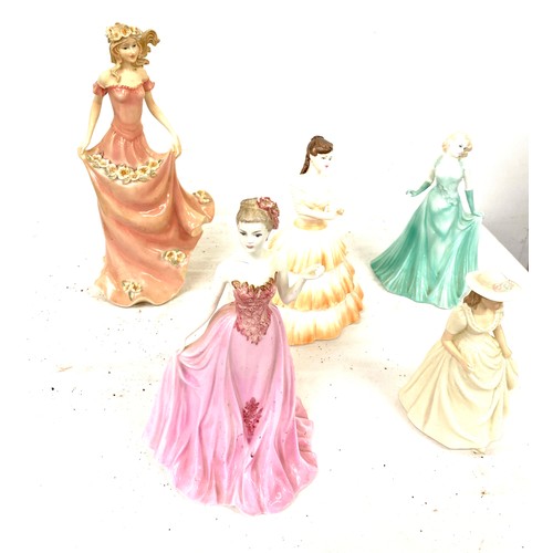 721 - Selection of five lady figures to include Coalport etc largest measures 11 inches tall