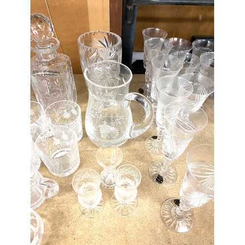 966 - Large selection of glassware to include named pieces Edinburgh Crystal and Veritable crystal etc