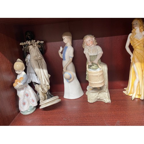 955 - Large selection of assorted lady figures includes Royal Dolton etc