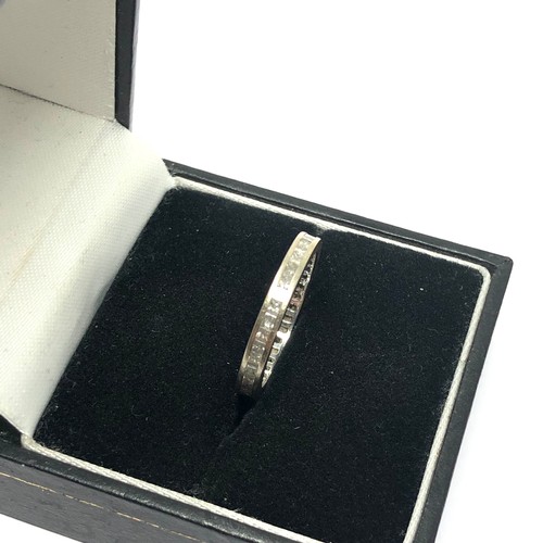 136 - 9ct white gold diamond full eternity ring (1.5g)