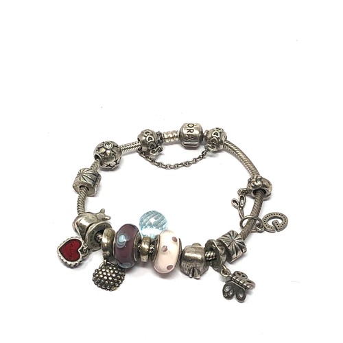 363 - .925 pandora bracelet with charms (65g)