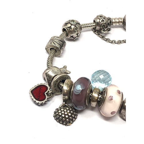 363 - .925 pandora bracelet with charms (65g)