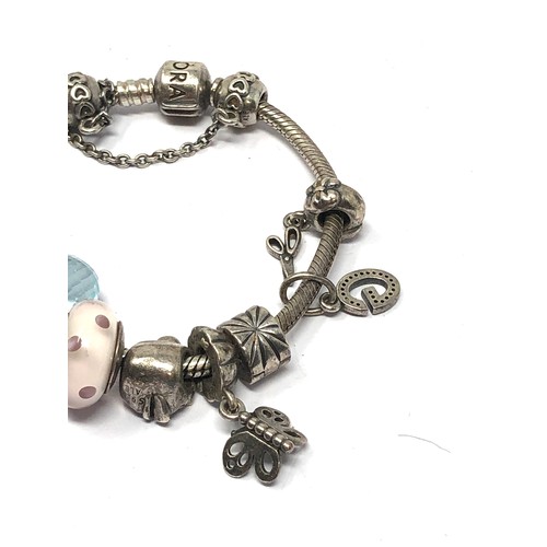 363 - .925 pandora bracelet with charms (65g)