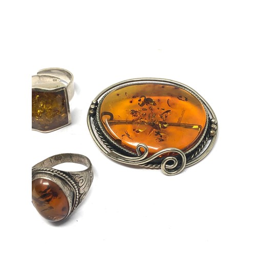 330 - 5 x .925 amber set jewellery including suarti (52g)