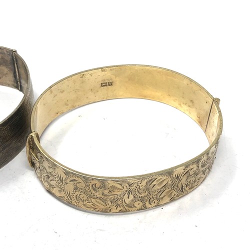 334 - 2 x .925 etched bangles including charles horner (74g)