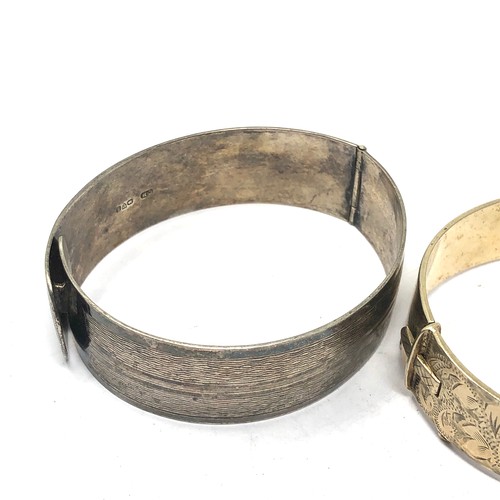 334 - 2 x .925 etched bangles including charles horner (74g)